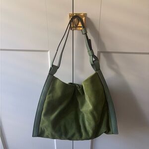 Proenza Schouler White Label Minetta Green Suede Calfskin Hobo Bag